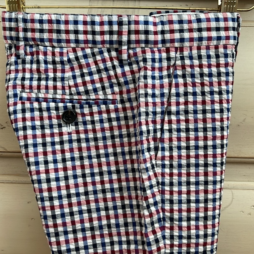 CREWCUTS LUDLOW PATRIOTIC RED WHITE & BLUE SEERSUCKER SHORTS